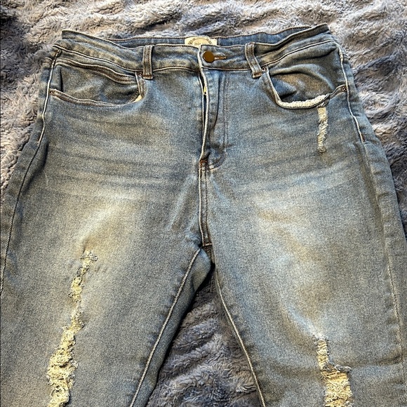 Mia Joy Denim - Trendy Distressed Gray Skinny Jeans